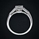 2.56 Ctw Emerald Cut Solitaire Diamond Side Baguette 3-Stone Engagement Ring 10k White Gold