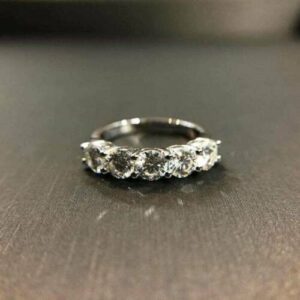 2.05 Ctw Excellent Cut Round Solitaire 5-Stone Wedding Band Ring Solid 14k White Gold