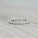 Full Eternity Wedding Band, 1.25 Ctw Brilliant Cut Diamond Band Solid 10k White Gold
