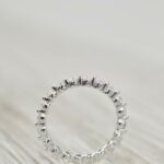 Full Eternity Wedding Band, 1.25 Ctw Brilliant Cut Diamond Band Solid 10k White Gold