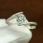1.50 Carat Round Cut VVS1 Diamond Tension Set Engagement Ring Promise Ring 14k Gold Over