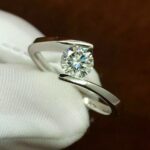 1.50 Carat Round Cut VVS1 Diamond Tension Set Engagement Ring Promise Ring 14k Gold Over