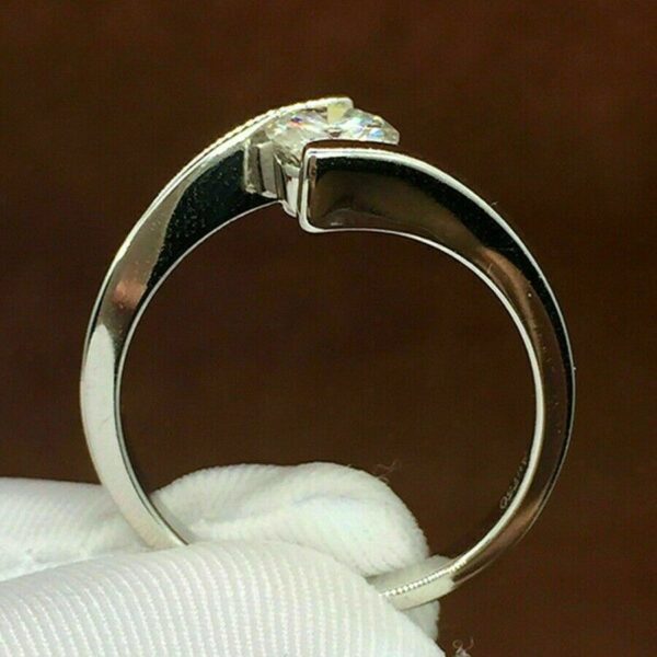 1.50 Carat Round Cut VVS1 Diamond Tension Set Engagement Ring Promise Ring 14k Gold Over
