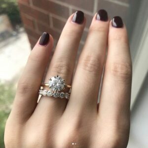 2.40 Ctw Solitaire 6-Prong Set Round Diamond Engagement Ring Set 14k Yellow Gold Over