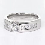 1.65 Ctw Channel Set Round Diamond Men's Ring Solid 14k White Gold