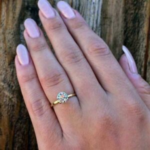 2.00 carat Forever Round Cut Diamond Solitaire Engagement Ring 14k Yellow Gold Over