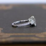 3.30 ctw Cushion Cut Solitaire Double 4-Prong Set  Diamond Engagement Ring 14K White Gold