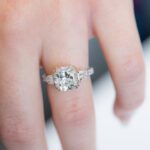 3.30 ctw Cushion Cut Solitaire Double 4-Prong Set  Diamond Engagement Ring 14K White Gold