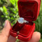 3.30 ctw Cushion Cut Solitaire Double 4-Prong Set  Diamond Engagement Ring 14K White Gold