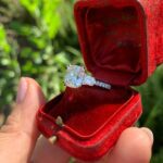 3.30 ctw Cushion Cut Solitaire Double 4-Prong Set  Diamond Engagement Ring 14K White Gold