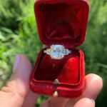 3.30 ctw Cushion Cut Solitaire Double 4-Prong Set  Diamond Engagement Ring 14K White Gold