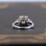 3.30 ctw Cushion Cut Solitaire Double 4-Prong Set  Diamond Engagement Ring 14K White Gold