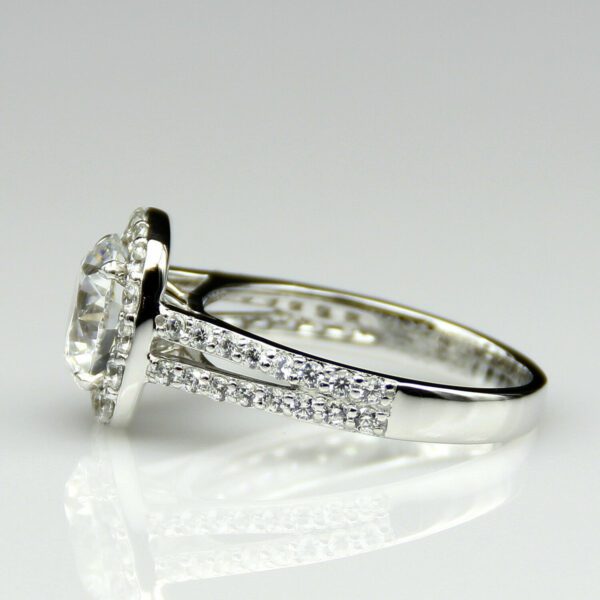 2.68 ctw Round VVS1 Diamond Halo 2-Shank Engagement Ring Real 10k White Gold