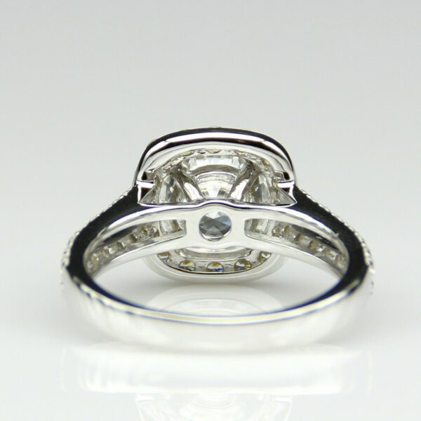 2.68 ctw Round VVS1 Diamond Halo 2-Shank Engagement Ring Real 10k White Gold