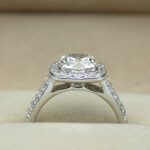 2.68 ctw Round VVS1 Diamond Halo 2-Shank Engagement Ring Real 10k White Gold