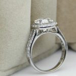 2.68 ctw Round VVS1 Diamond Halo 2-Shank Engagement Ring Real 10k White Gold