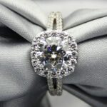 2.68 ctw Round VVS1 Diamond Halo 2-Shank Engagement Ring Real 10k White Gold