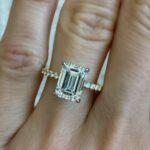 2.38 ctw Emerald Cut Diamond Solitaire 2-Tone Engagement Ring Solid 14k Yellow Gold