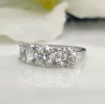2.60 ctw Solitaire 3-Stone Brilliant Cut Diamond Wedding Engagement Ring 14k White Gold