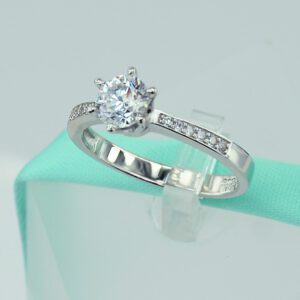 1.70 Ctw Forever Round D/VVS1 Diamond Solitaire With Accents Engagement Ring 14k Gold Over
