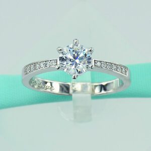 1.70 Ctw Forever Round D/VVS1 Diamond Solitaire With Accents Engagement Ring 14k Gold Over