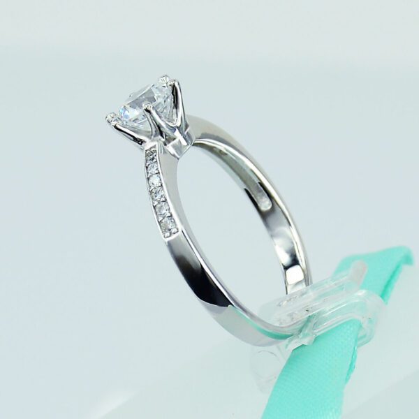 1.70 Ctw Forever Round D/VVS1 Diamond Solitaire With Accents Engagement Ring 14k Gold Over