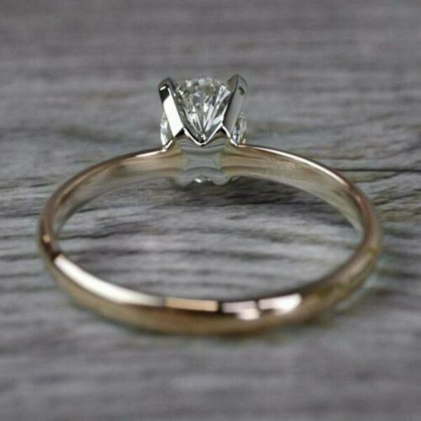 2-Tone Ring, 2.00 CT Brilliant Oval Cut Diamond Promise Ring Engagement Ring 14k Gold Plated