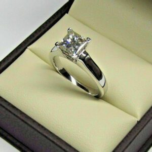 3.00 CT Princess Cut White Diamond Luxury Wedding Engagement Ring Solid 14k White Gold