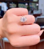 3.70 ctw White Oval Cut Brilliant Diamond Pretty Engagement Ring For Women's Solid 14k Rose Gold