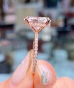 3.70 ctw White Oval Cut Brilliant Diamond Pretty Engagement Ring For Women's Solid 14k Rose Gold