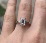 2.10 Ct VVS1 Solitaire Emerald Cut White Diamond Best Engagement Ring Solid 14k White Gold