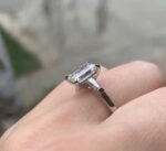 2.10 Ct VVS1 Solitaire Emerald Cut White Diamond Best Engagement Ring Solid 14k White Gold