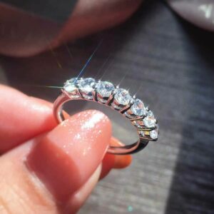 7-Stone Brilliant Cut 1.80 Ctw Diamond Wedding & Engagement Ring 14k Gold Plated