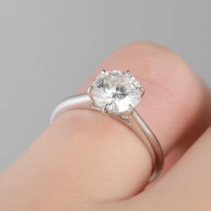 14k White Gold Ring 2.50 Ct Solitaire Round VVS1 Diamond Engagement Ring Proposal Ring