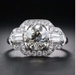 Antique 2.50 CT Brilliant Cut Diamond Wedding Engagement Ring 14k White Gold Plated
