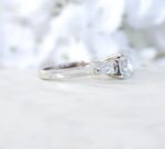 2.36 CTW Brilliant Cut Diamond 3-Stone Engagement Ring Solid 14K White Gold