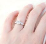 2.36 CTW Brilliant Cut Diamond 3-Stone Engagement Ring Solid 14K White Gold