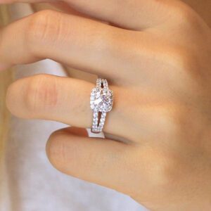 1.92CT White Cushion Diamond Beautiful Split Shank Engagement Ring Real 14K White Gold